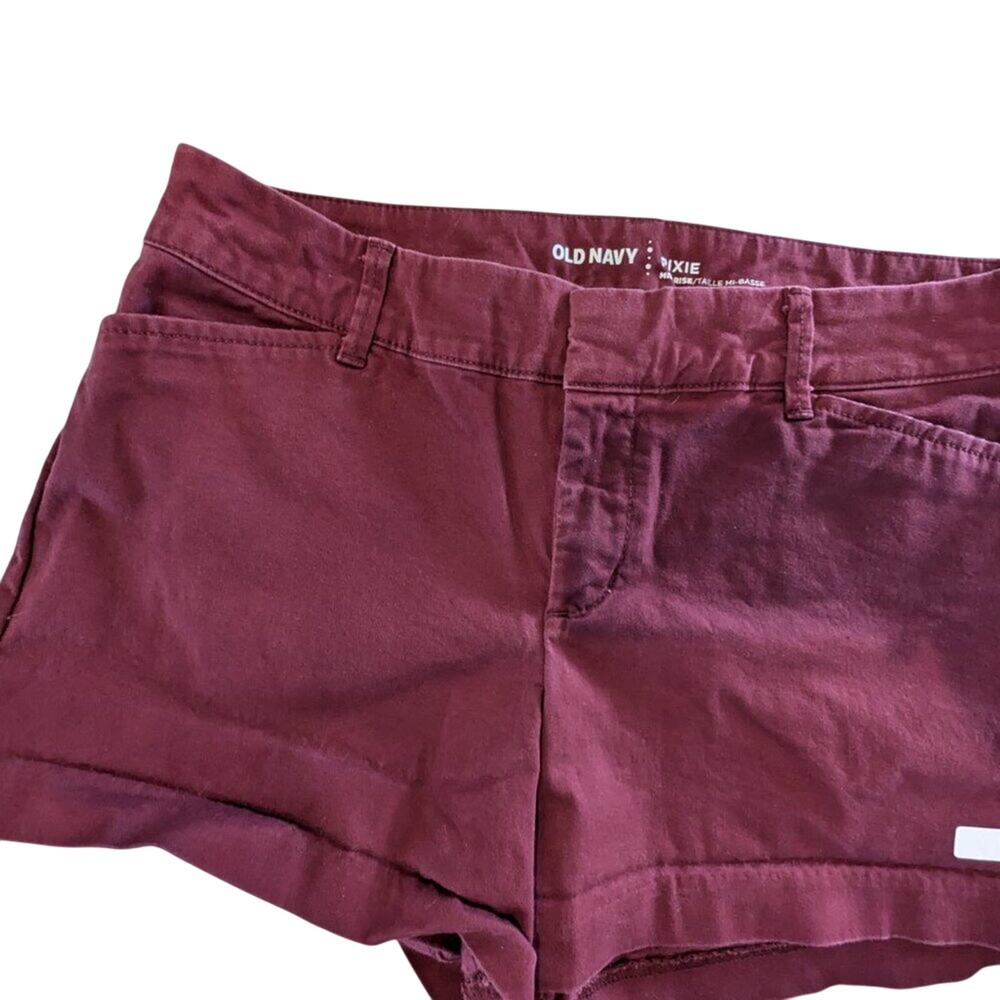 #61 - Old Navy  Chino Maroon Pixie Shorts -  3.5" inseam